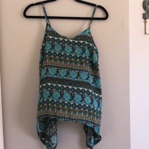 Blue patterned tank